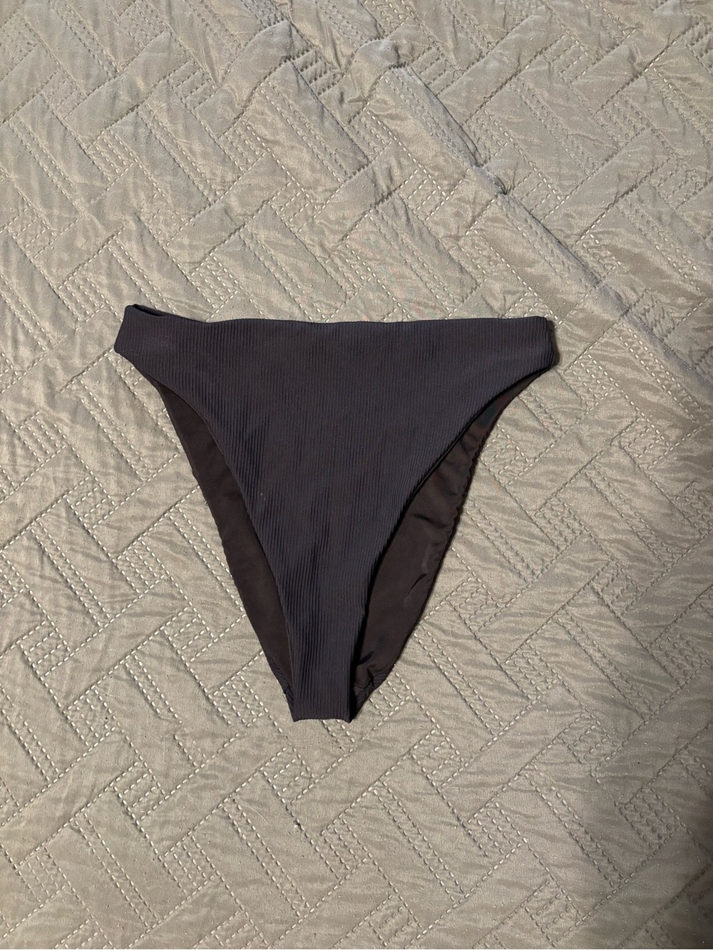 Dippin' Daisy's Black Ribbed High-Rise Bikini Bottom